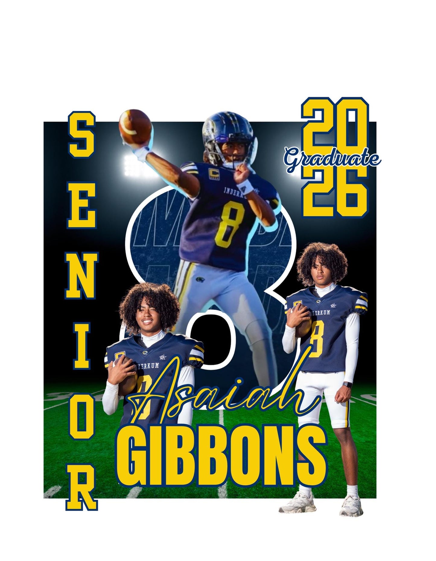Asaiah #8 - Custom Senior Night Unisex Hoodie - (Multiple design)