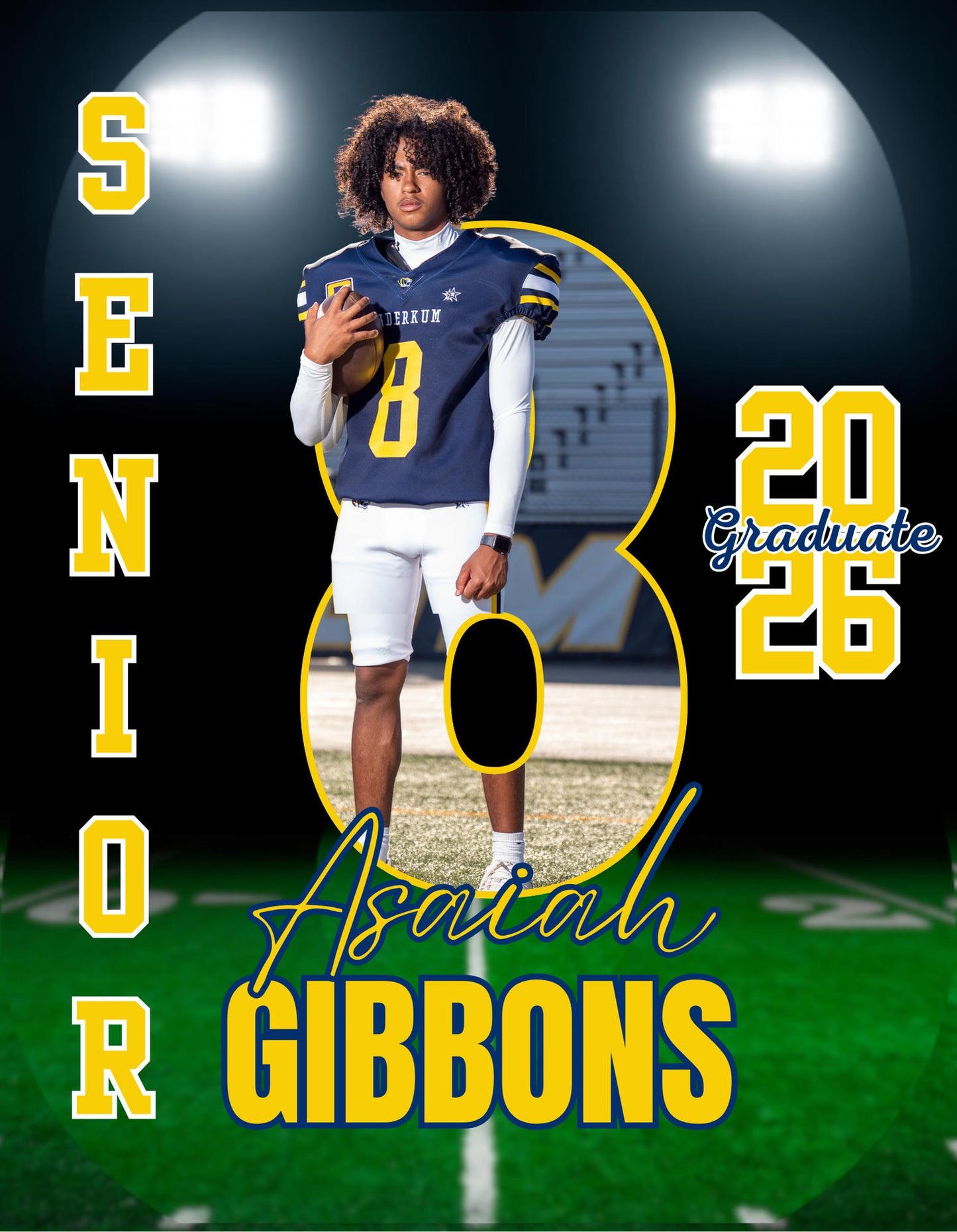 Custom Senior Night Unisex Hoodie - Personalized Name & Number
